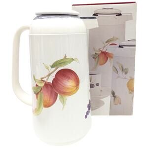 Mikasa Belle Terre Plastic Thermos Carafe & Lid Fruit Pattern